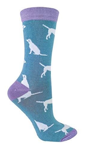 Miss Sparrow - Damen Socken mit Hundemotiv | Lustig Bambus Socken mit Bunt Dog Muster (37-40, Labrador) von Miss Sparrow