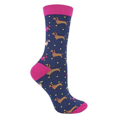 Miss Sparrow - Damen Socken mit Tieremotiv | Lustig Bambus Socken mit Bunt Animal Muster für Erwachsene von Miss Sparrow