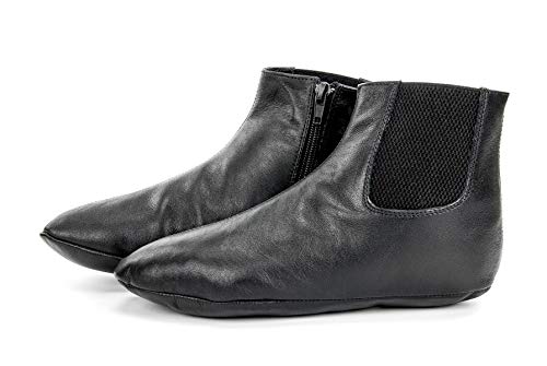 Echter Halal Leder Reißverschluss Khuffain | Sunnah Khuff Socken für Moschee, Schwarz/Kalb -Leder, Schuhgröße: US 7.5 (EU 39) von Miss Tesettür