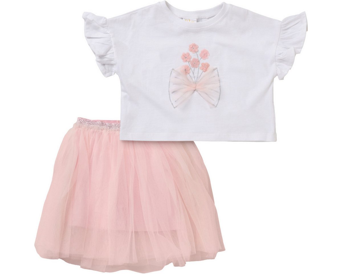 Miss Shirt & Rock Blume Mädchen, Unisex Kinder (2-tlg) Kinderset, Kinder Outfit, Kinder T-Shirt, Kinderrock, Zweiteiler von Miss