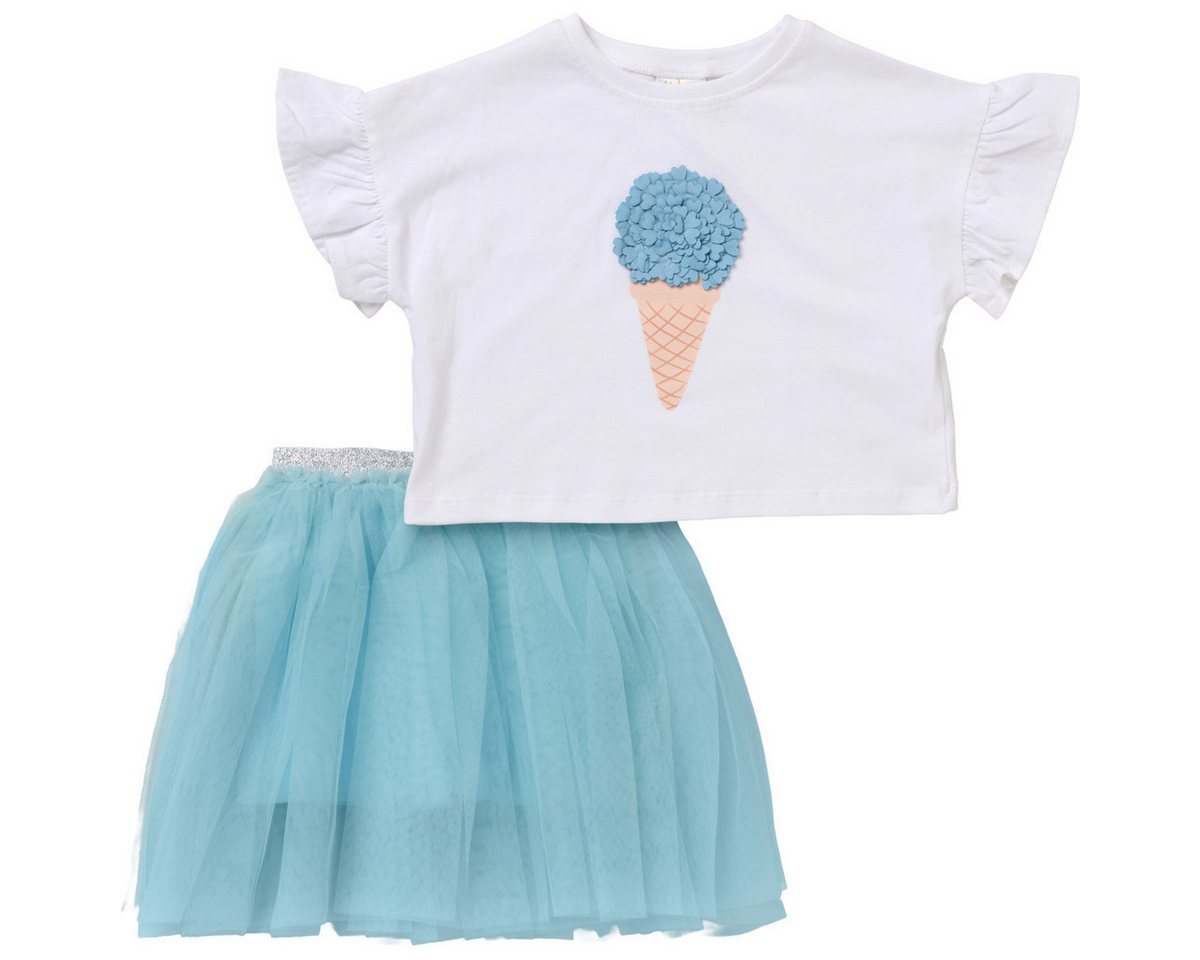 Miss Shirt & Rock Eis Mädchen, Unisex Kinder (2-tlg) Kinderset, Kinder Outfit, Kinder T-Shirt, Kinderrock, Zweiteiler von Miss