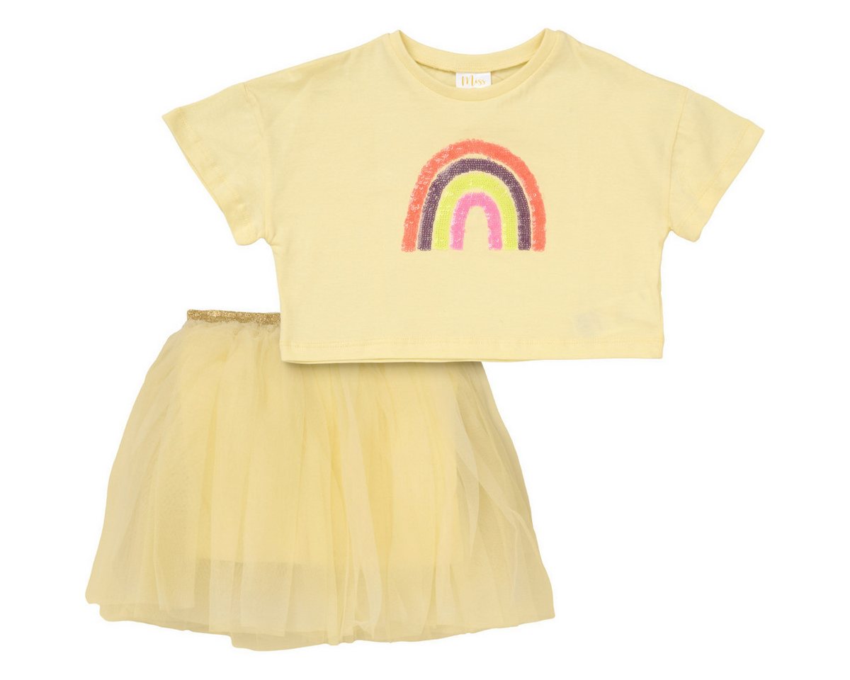 Miss Shirt & Rock Regenbogen Mädchen, Unisex Kinder (2-tlg) Kinderset, Kinder Outfit, Kinder T-Shirt, Kinderrock, Zweiteiler von Miss