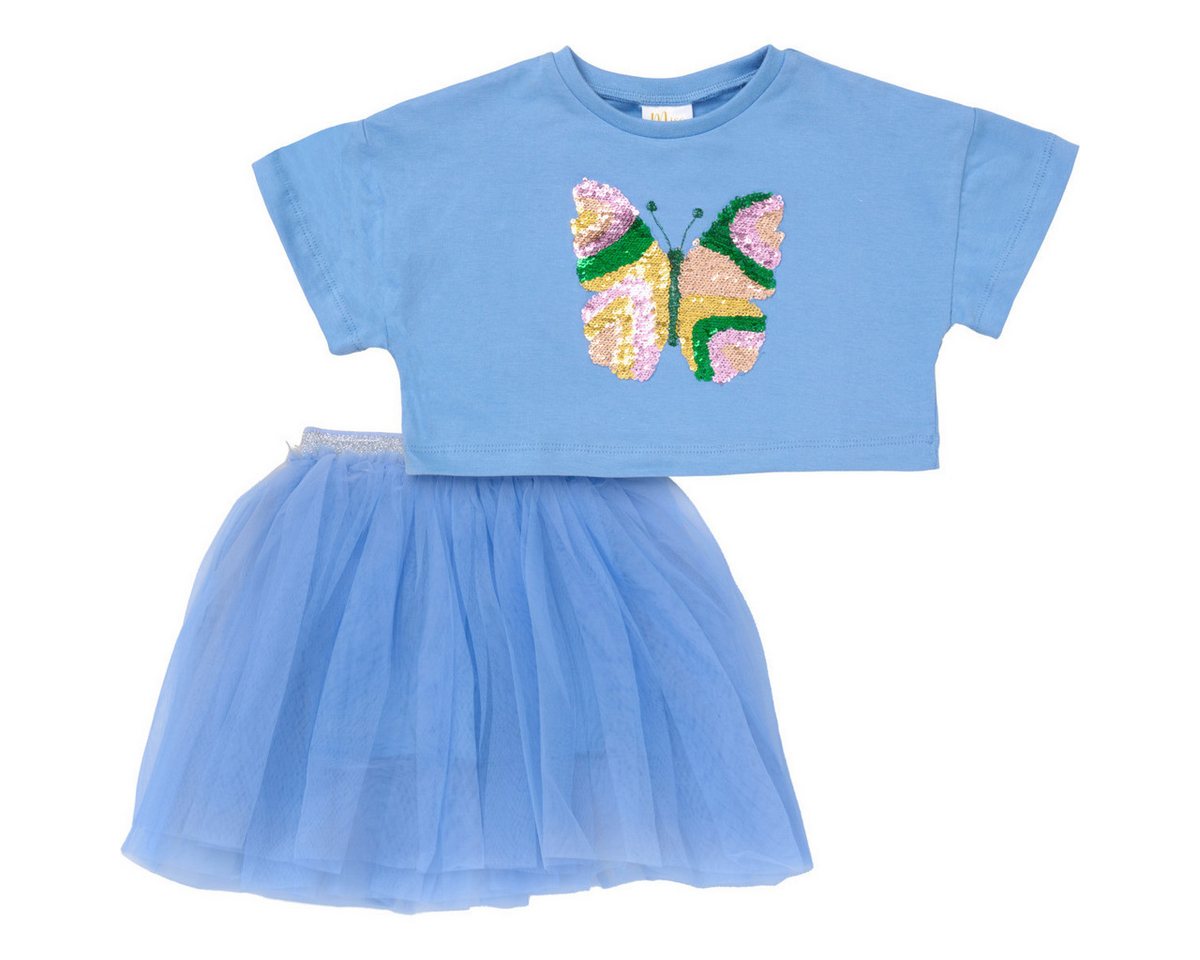 Miss Shirt & Rock Schmetterling Mädchen, Unisex Kinder (2-tlg) Kinderset, Kinder Outfit, Kinder T-Shirt, Kinderrock, Zweiteiler von Miss