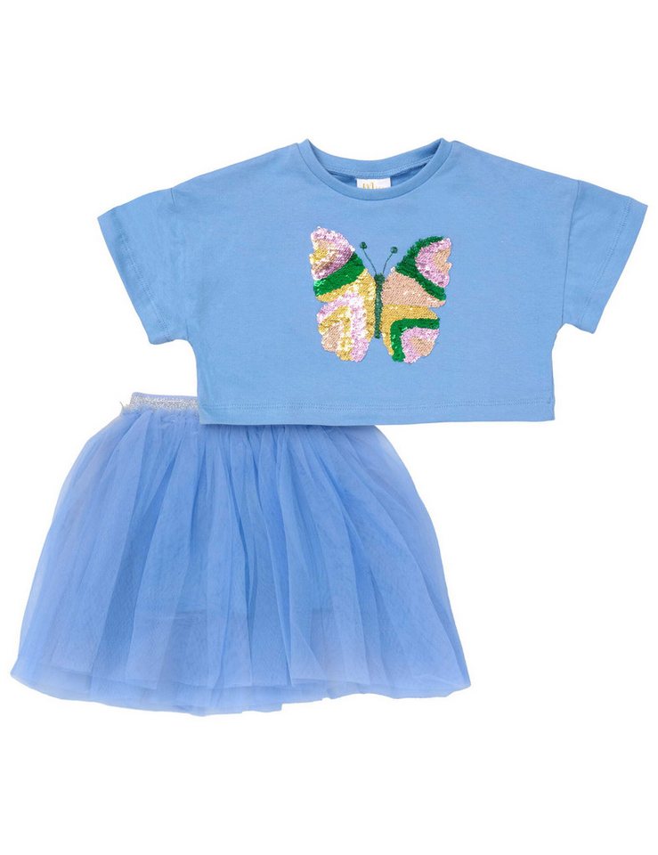 Miss T-Shirt Set Schmetterling Rüschen, Pailletten (1-tlg) von Miss