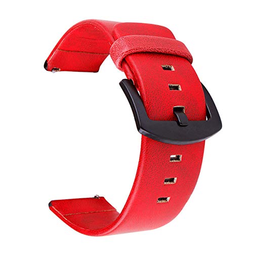 16mm 18mm 20mm 22mm 24mm Uhrenarmband Retro Leder Uhrenarmband 22mm Uhrenarmband 18 24mm Uhrenarmbänder, Rot, 22mm von Miss99