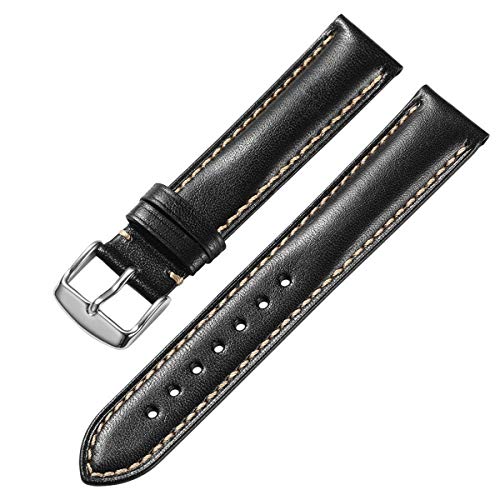 Kalb Armband 18mm 19mm 20mm 21mm 22mm 24mm Uhrenarmband Lederband Männer Frauen, Schwarz Weiß, 21mm Kalb Armband 18mm 19mm 20mm 21mm 22mm 24mm Uhrenarmband Lederband Männer Frauen, Schwarz Weiß, 21mm von Miss99
