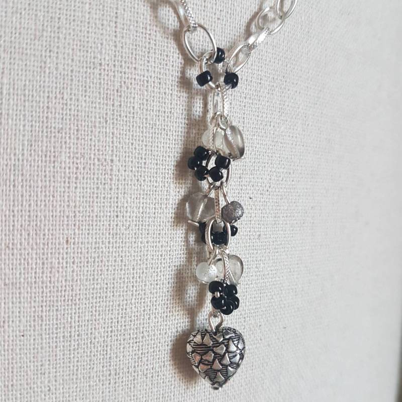 Halskette - Maßgeschneiderte Silbernes Herz Und Perle Charme von MissBJewellery