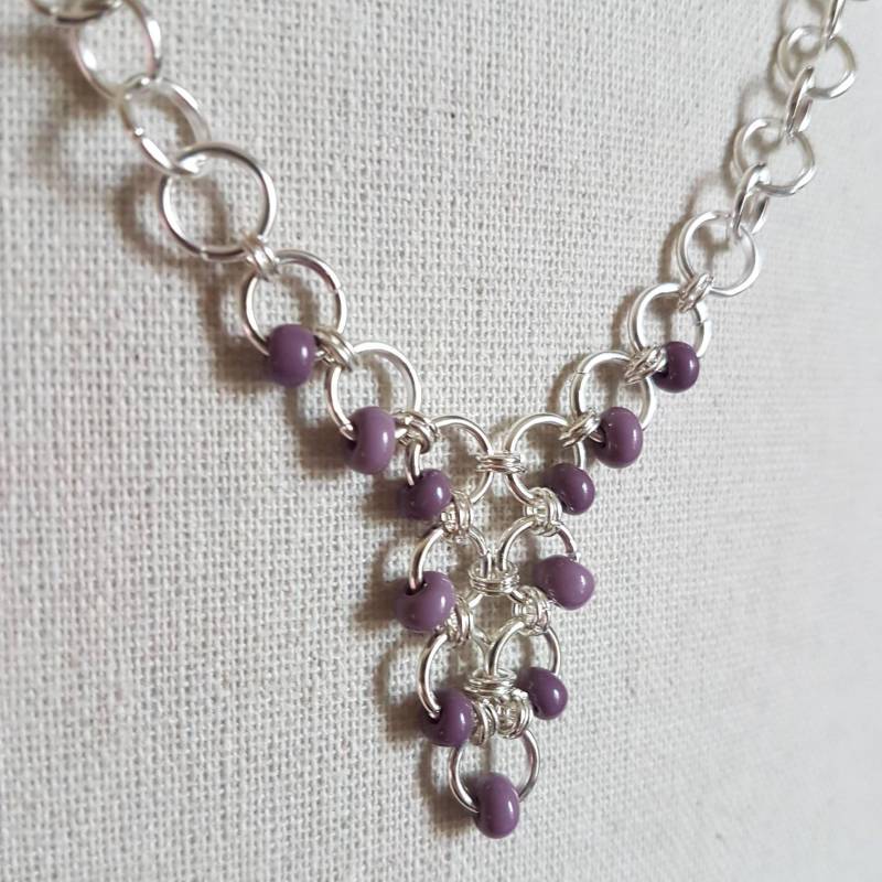 Violett Lila Perlen Kette von MissBJewellery