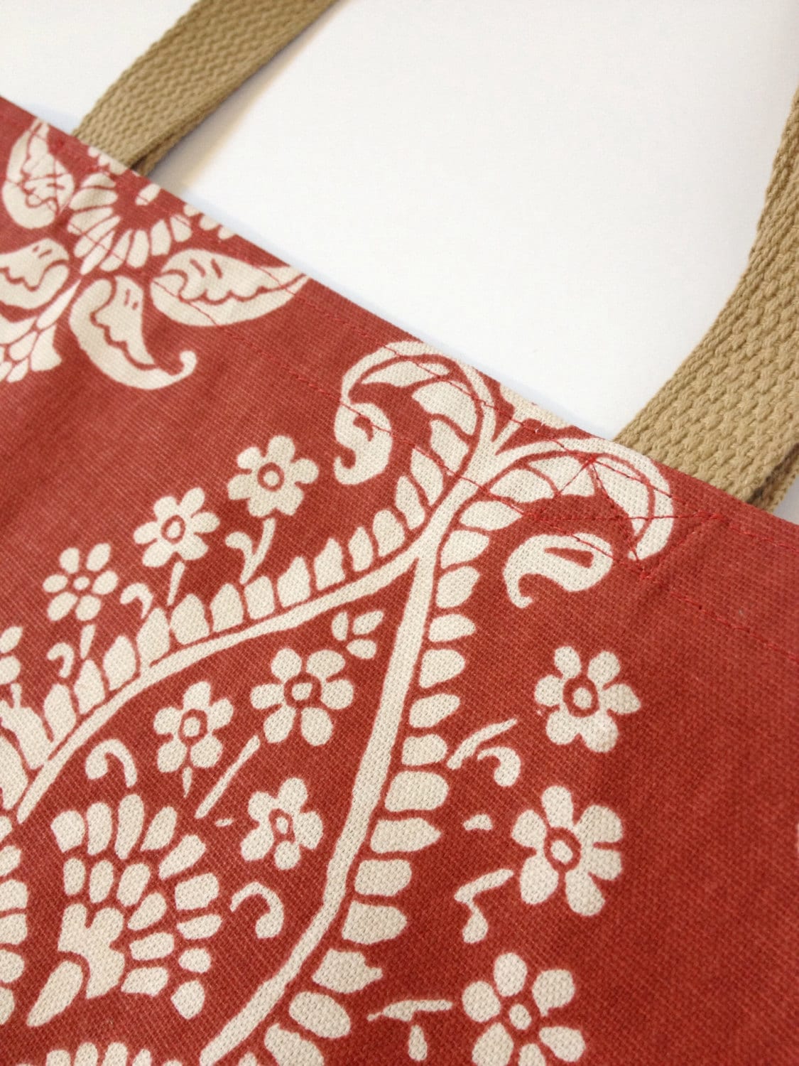 Kleine Einkaufstasche - Dark Rust Umber Tote Bag Paisley Market Wiederverwendbare Notizbuch von MissCafecito