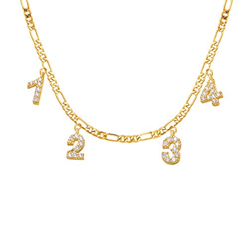 MissChic Digitale Halskette, Diamant Namenskette,Silber Personalisierte Kette,Gold Vergoldet Kette mit Name, Geschenk für Freuen, Herren, Freundin, Mutter, Schwester von MissChic