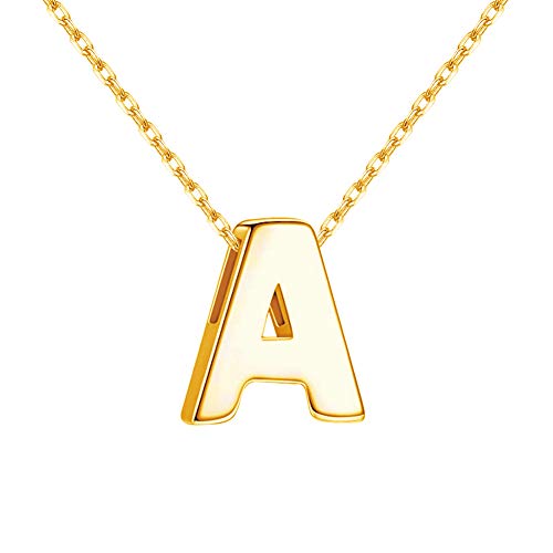 MissChic Kette mit Buchstabe, Buchstabe Anhänger Silber Personalisierte Kette,18K Rosegold/Gold Vergoldet Buchstabenkette, Geschenk für Freuen, Herren, Freundin, Mutter, Schwester von MissChic