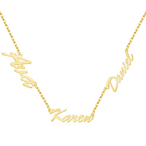 MissChic Namenskette, Silber Personalisierte Kette,18K Rosegold/Gold Vergoldet Kette mit Name, Geschenk für Freuen, Herren, Freundin, Mutter, Schwester von MissChic