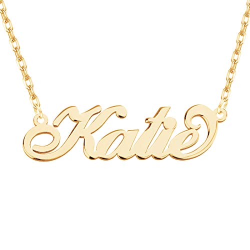 MissChic Namenskette, Silber Personalisierte,18K Rosegold/Gold Vergoldet Kette mit Name, Geschenk für Freuen, Herren, Freundin, Mutter, Schwester von MissChic