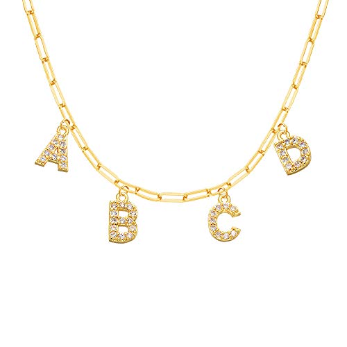 MissChic Namenskette, Diamant Namenskette,S925 Silber Personalisierte Kette,Gold Vergoldet Kette mit Name, Geschenk für Freuen, Herren, Freundin, Mutter, Schwester von MissChic