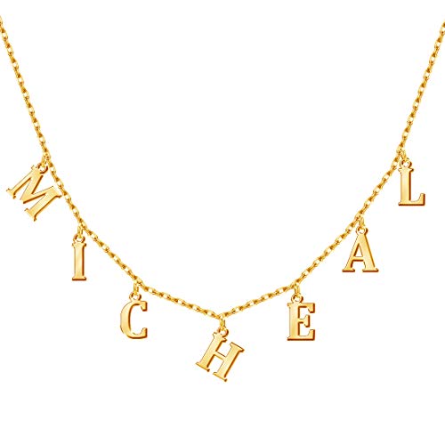 MissChic Kette mit Buchstabe, Buchstabe Anhänger Silber Personalisierte Kette,18K Rosegold/Gold Vergoldet Buchstabenkette, Geschenk für Freuen, Herren, Freundin, Mutter, Schwester von MissChic