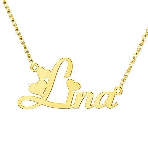 MissChic Namenskette, Personalisierte Kette mit Namen, S925 Silber Herzkette Name, Geschenk für Damen, Herren, Freundin, Mutter, Schwester, Freund (Stil-16) von MissChic