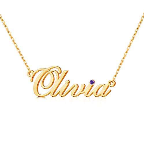 MissChic Namenskette, Silber Personalisierte Kette,18K Rosegold/Gold Vergoldet Kette mit Name, Geschenk für Freuen, Herren, Freundin, Mutter, Schwester von MissChic