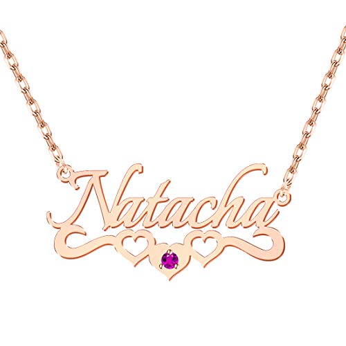 Halskette Mit Namen, Silber Personalisierte Kette,18K Rosegold/Gold Vergoldet Kette mit Name, Geschenk für Freuen, Herren, Freundin, Mutter, Schwester von MissChic