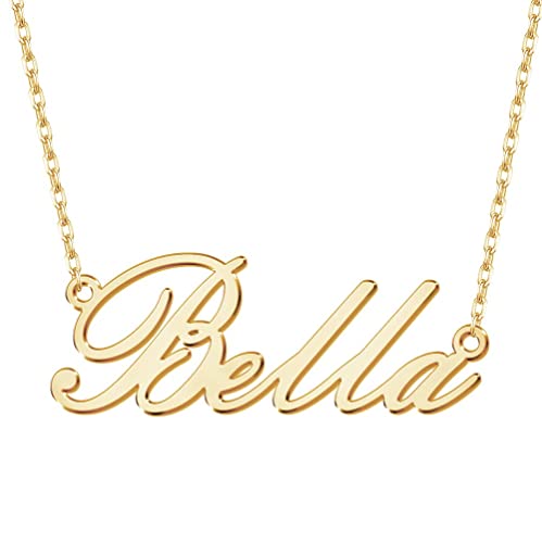 MissChic Namenskette, Silber Personalisierte Kette,18K Rosegold/Gold Vergoldet Kette mit Name, Geschenk für Freuen, Herren, Freundin, Mutter, Schwester von MissChic