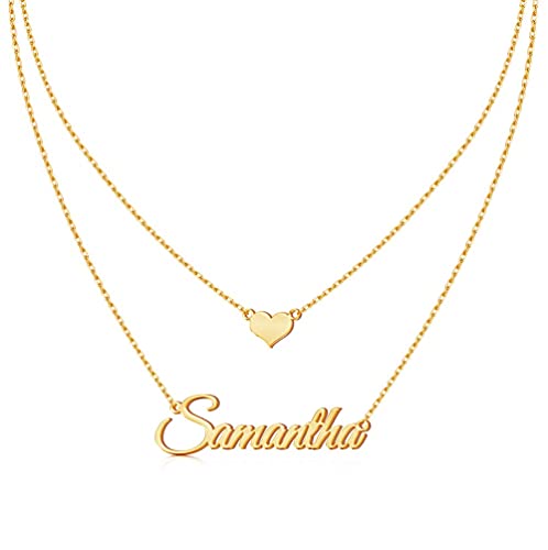 MissChic Namenskette, Silber Personalisierte Kette,18K Rosegold/Gold Vergoldet Kette mit Name, Geschenk für Freuen, Herren, Freundin, Mutter, Schwester von MissChic