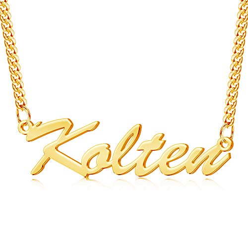 MissChic Namenskette, Silber Personalisierte Kette,18K Rosegold/Gold Vergoldet Kette mit Name, Geschenk für Freuen, Herren, Freundin, Mutter, Schwester von MissChic
