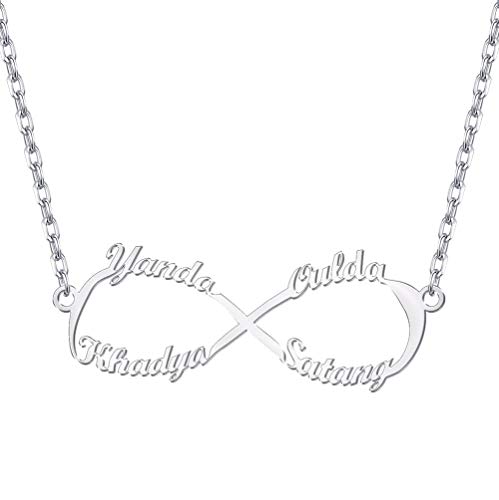 MissChic Namenskette,S925 Silber Vergoldet/Rosé vergoldet Unendlichkeitszeichen Kette mit Name, Personalisierte Geschenke für Frau, Schwester, Freund, Frauen von MissChic