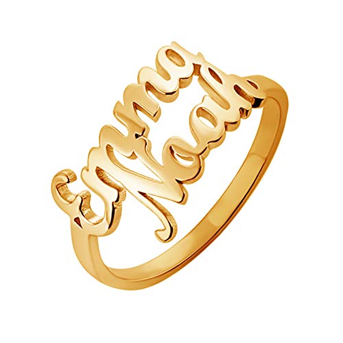 MissChic Namensring, Personalisierte Ring mit Name, Geschenk für Freuen, Herren, Freundin, Mutter, Schwester von MissChic