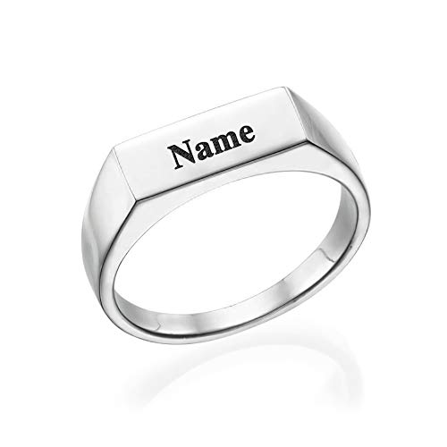 MissChic Namensring, Personalisierte Ring mit Name, Geschenk für Freuen, Herren, Freundin, Mutter, Schwester von MissChic
