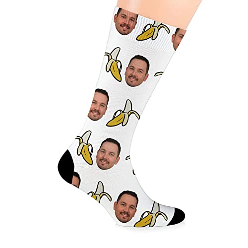 MissChic Personalisiert Foto Socken, Socke mit Gesicht, Lustige Socken, Legen Sie Ihr Gesicht auf Socken für Unisex, Geschenk für Freuen, Herren, Freundin, Mutter, Schwester von MissChic