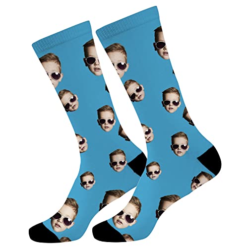 MissChic Personalisiert Foto Socken,Socken mit Gesicht,Lustige Socken,Socken Personalisiert Foto,Geschenk für Freuen, Herren, Freundin, Mutter, Schwester, S-M von MissChic