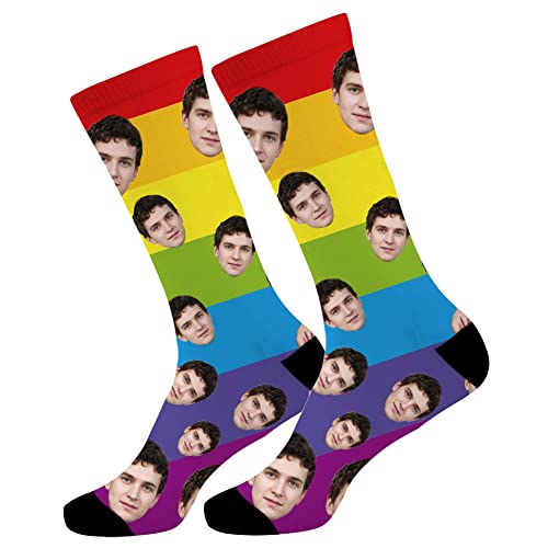 MissChic Personalisiert Foto Socken,Socken mit Gesicht,Lustige Socken,Socken Personalisiert Foto,Geschenk für Freuen, Herren, Freundin, Mutter, Schwester von MissChic