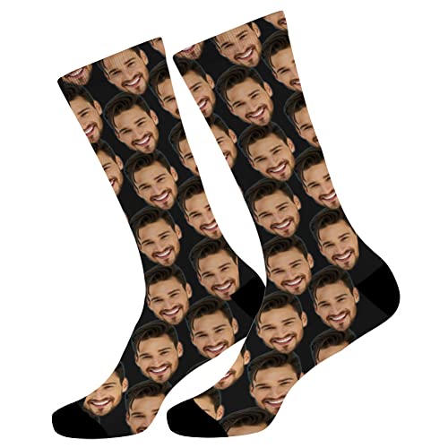 MissChic Personalisiert Foto Socken,Socken mit Gesicht,Lustige Socken,Socken Personalisiert Foto,Geschenk für Freuen, Herren, Freundin, Mutter, Schwester von MissChic