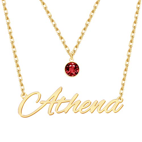 MissChic Personalisierte Anhänger Halskette, Geschichtete Halskette, Namenskette, Silber Personalisierte Kette,18K Rosegold/Gold Vergoldet Halskette, aussagekräftige Halskette, Herz Halskette von MissChic