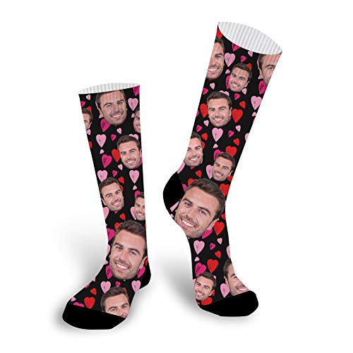 MissChic Personalisierte Socken,Lustige Foto Socken, Socken mit Gesicht für Unisex, Geschenk für Freuen, Herren, Freundin, Mutter, Schwester von MissChic