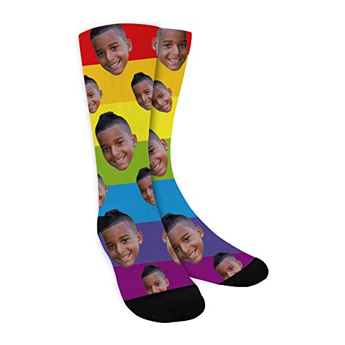 MissChic Personalisiert Foto,Lustige , Socken Individuell, mehrere Gesichter,Legen Sie Ihr Gesicht auf Socken für Unisex, Geschenk für Freuen, Herren, Freundin, Mutter, Schwester von MissChic