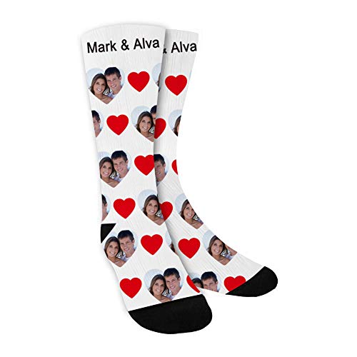 MissChic Personalisiert Foto,Lustige Socken Individuell, mehrere Gesichter,Legen Sie Ihr Gesicht auf Socken für Unisex, Geschenk für Freuen, Herren, Freundin, Mutter, Schwester von MissChic