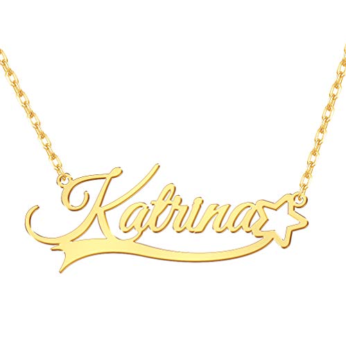 Namenskette, Kette Mit Gravur, Silber Personalisierte Kette,18K Rosegold/Gold Vergoldet Kette mit Name, Geschenk für Freuen, Herren, Freundin, Mutter, Schwester von MissChic