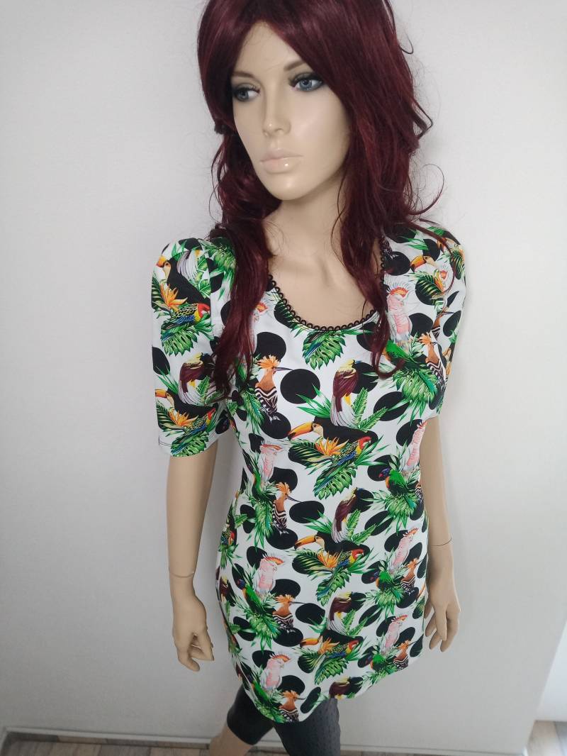 Kleid "Frances" Missdarcy® Vögel Bunt Größe M von MissDarcyDE