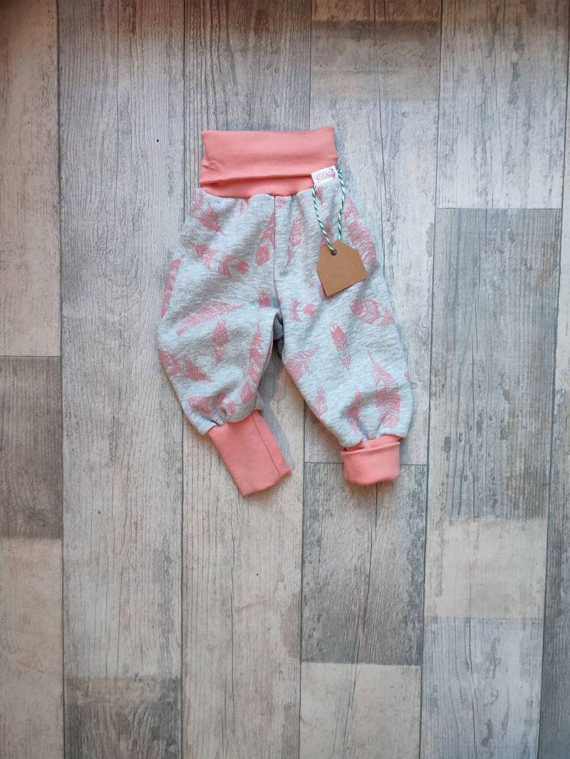 Kuschel Pumphose Federn Mint-Koralle Kuschelfleece von MissDarcyDE