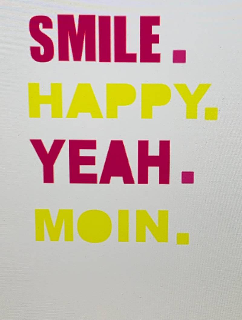 4 Bügelbilder Patches - Sticker Happy Smile Yeah Moin Bügelmotiv Bügelbild von MissDekoqueen