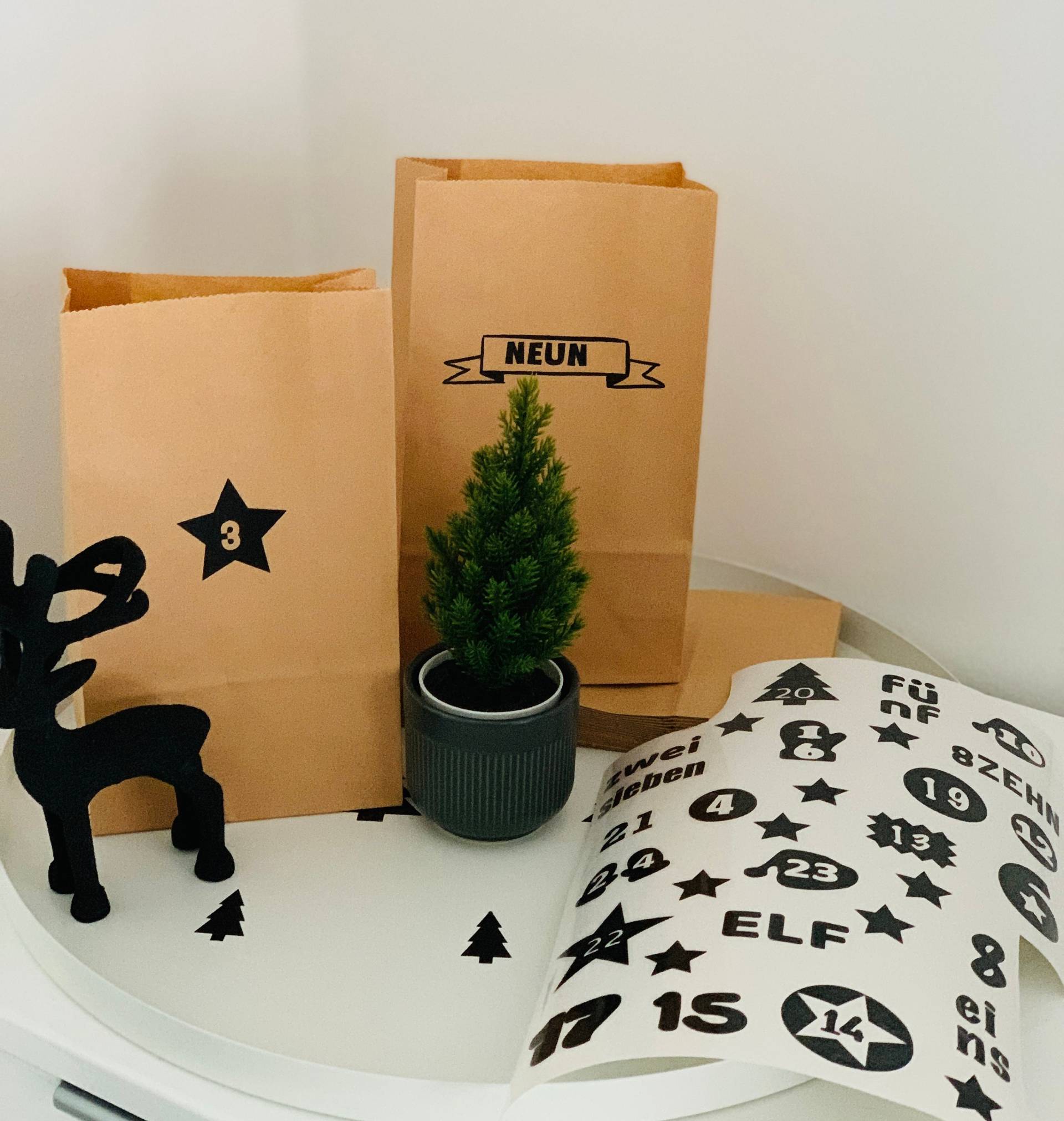 Adventskalender Zahlen Sticker Aufkleber Bügelbild Geschenk Kalender Kinder von MissDekoqueen