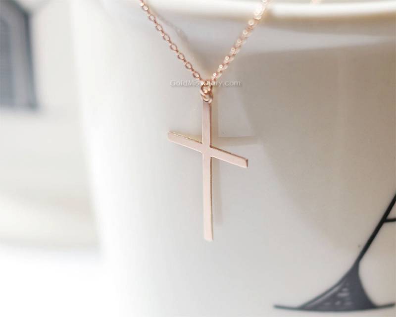 Dünne Rose Gold Kreuz Halskette/Filled Perfect Layering Zierliche Gold Filled Dünne Rose Gold Kreuz Halskette/Filled Perfect Layering Zierliche Gold Filled von MissDiary