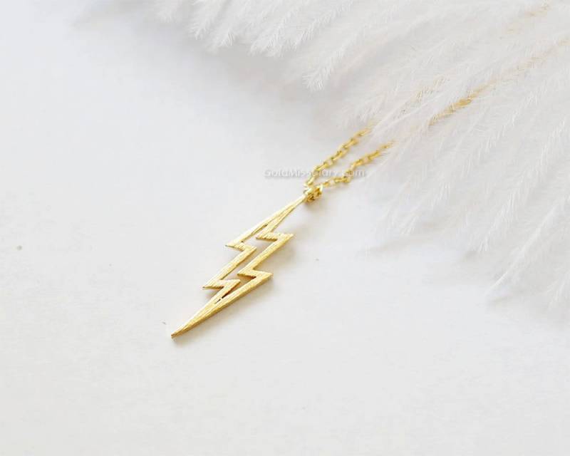 Gold Blitz Kette, Donnerkeil Bolt Zierlich, Schlichte Geburtstag, Hochzeitsgeschenke Gold Blitz Kette, Donnerkeil Bolt Zierlich, Schlichte Geburtstag, Hochzeitsgeschenke von MissDiary