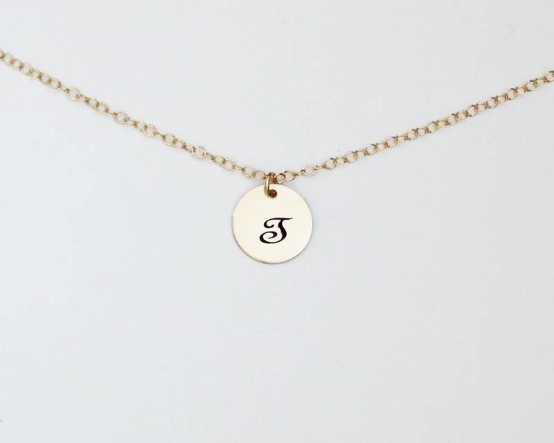 Goldene Personalisierte Disk Halskette/Individuelle Goldmünze Zarte Disc Vermeil Gold Tag An 14K Fill Kette Goldene Personalisierte Disk Halskette/Individuelle Goldmünze Zarte Disc Vermeil Gold Tag An 14K Fill Kette von MissDiary