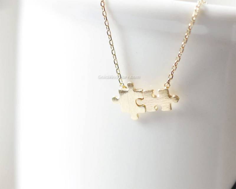 Goldene Puzzle-Kette/Fun Puzzle-Kette, Zierliche Halskette, Hochzeitsgeschenk, Brautjungfer Geschenke, Geschenkidee, Halskette Für Frauen Goldene Puzzle-Kette/Fun Puzzle-Kette, Zierliche Halskette, Hochzeitsgeschenk, Brautjungfer Geschenke, Geschenkidee, Halskette Für Frauen von MissDiary