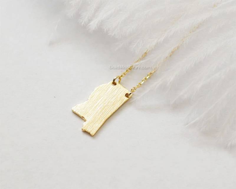 Mississippi State Halskette in Gold, Ms Goldhalskette, Jackson-Halskette Mississippi State Halskette in Gold, Ms Goldhalskette, Jackson-Halskette von MissDiary