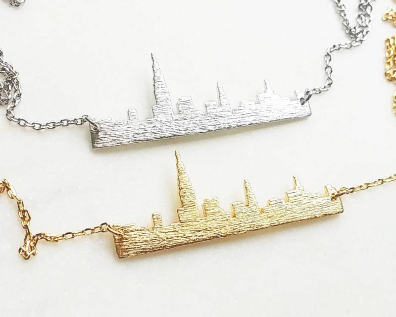 New York Skyline Halskette, Skyline, City Bar Usa Schmuck, Souvenir York, Halskette von MissDiary