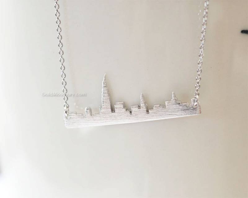New York Skyline Halskette in Silber, Newyork Bar Halskette, City Usa Schmuck, Souvenir York New York Skyline Halskette in Silber, Newyork Bar Halskette, City Usa Schmuck, Souvenir York von MissDiary