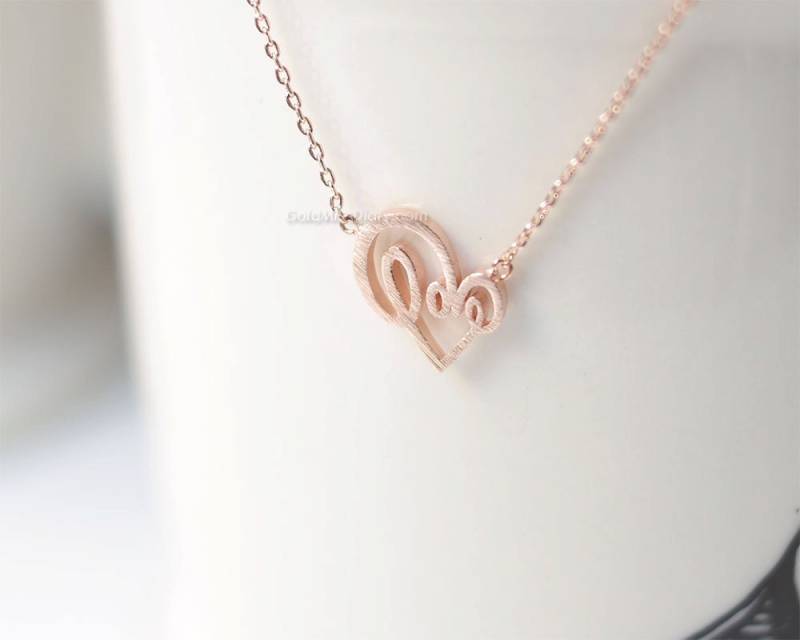 Öffnen Herzensliebe Halskette in Rosegold, Öffnen Sie Herz-Halskette, Liebe, Herz, Zierliche Kette, Hochzeitsgeschenke, Brautjungferngeschenke von MissDiary