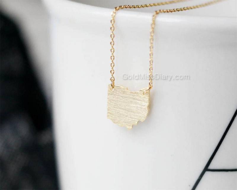 Ohio State Halskette in Gold, Oh Gold Halskette, Schlichte Für Frauen Ohio State Halskette in Gold, Oh Gold Halskette, Schlichte Für Frauen von MissDiary